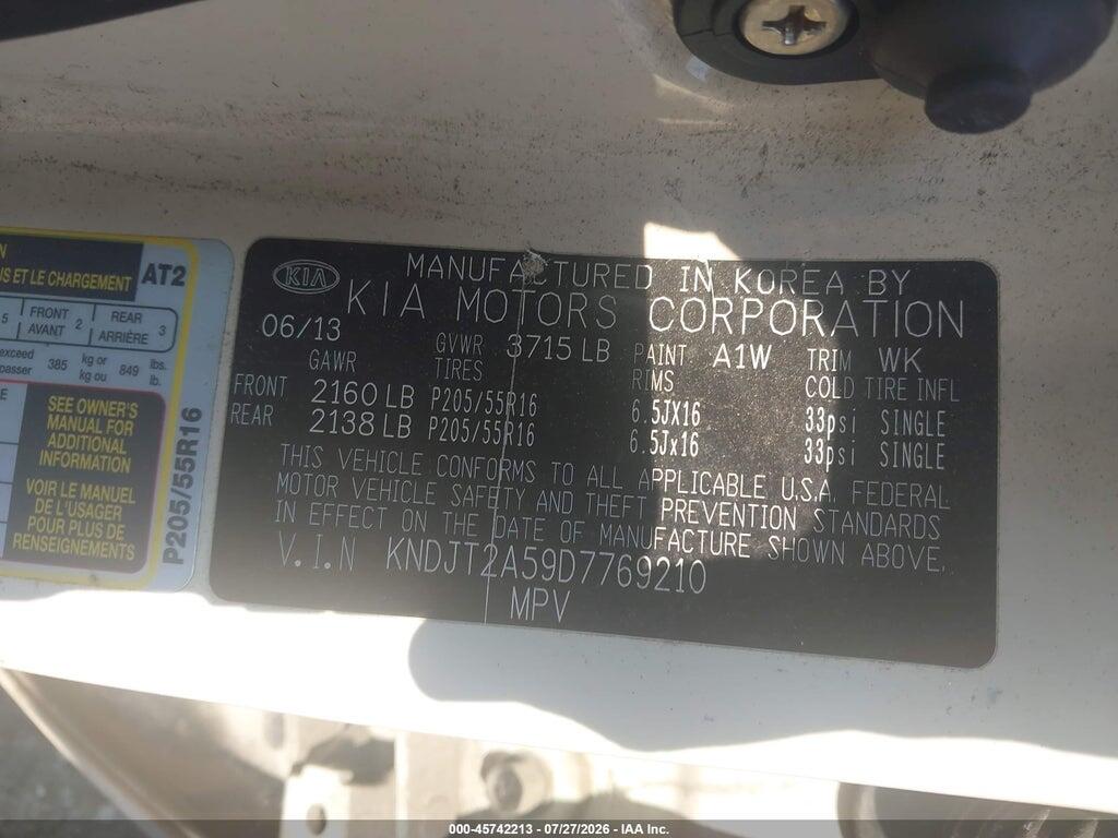 KNDJT2A59D7769210 2013 KIA SOUL photo no. 9