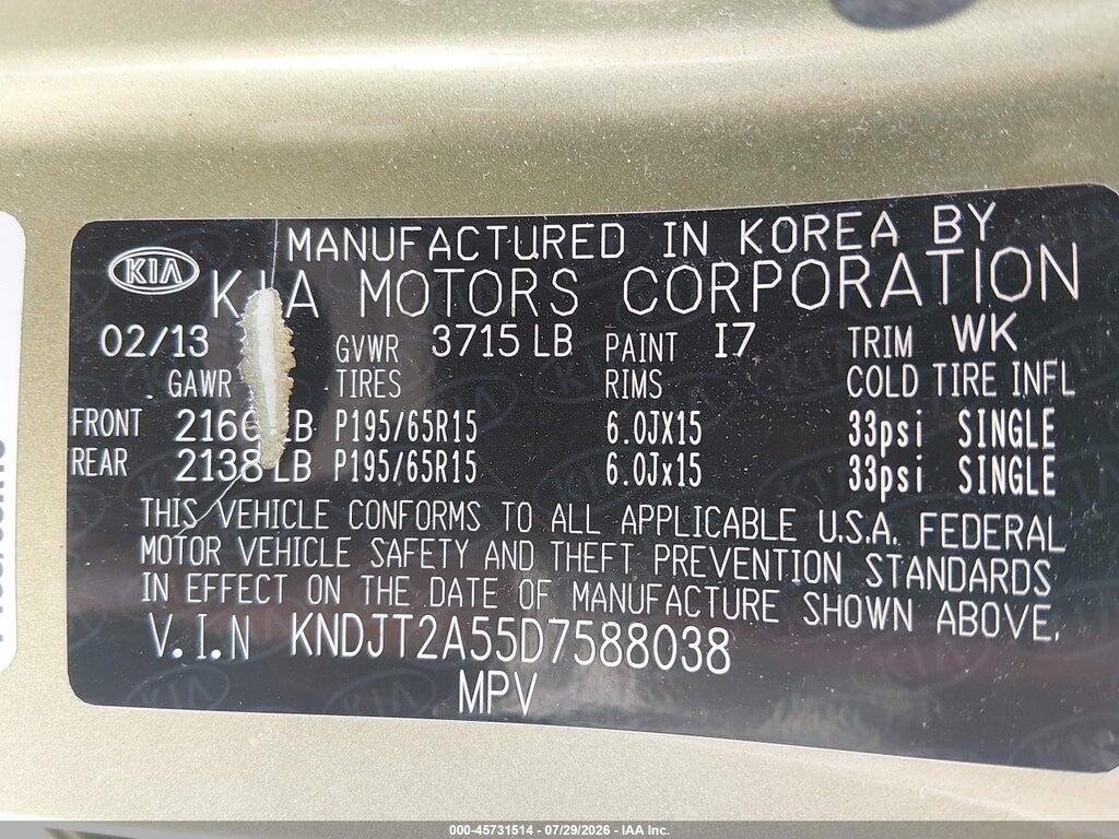 KNDJT2A55D7588038 2013 KIA SOUL photo no. 9