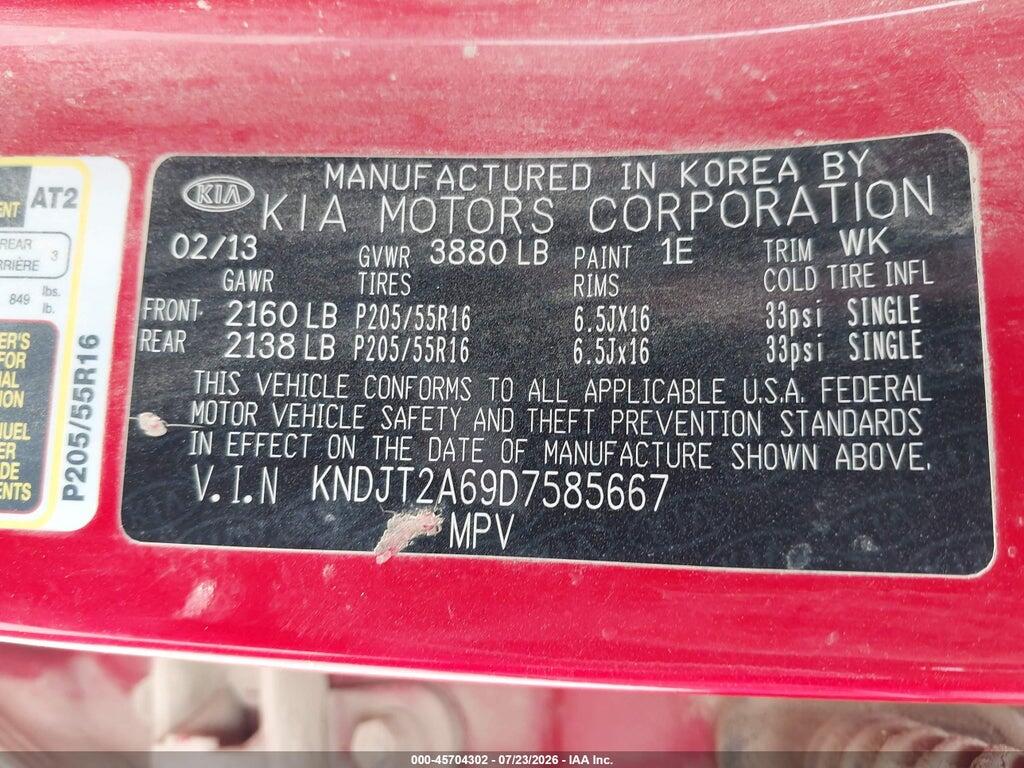 KNDJT2A69D7585667 2013 KIA SOUL photo no. 9