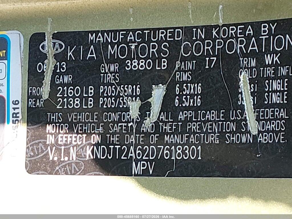 KNDJT2A62D7618301 2013 KIA SOUL photo no. 9