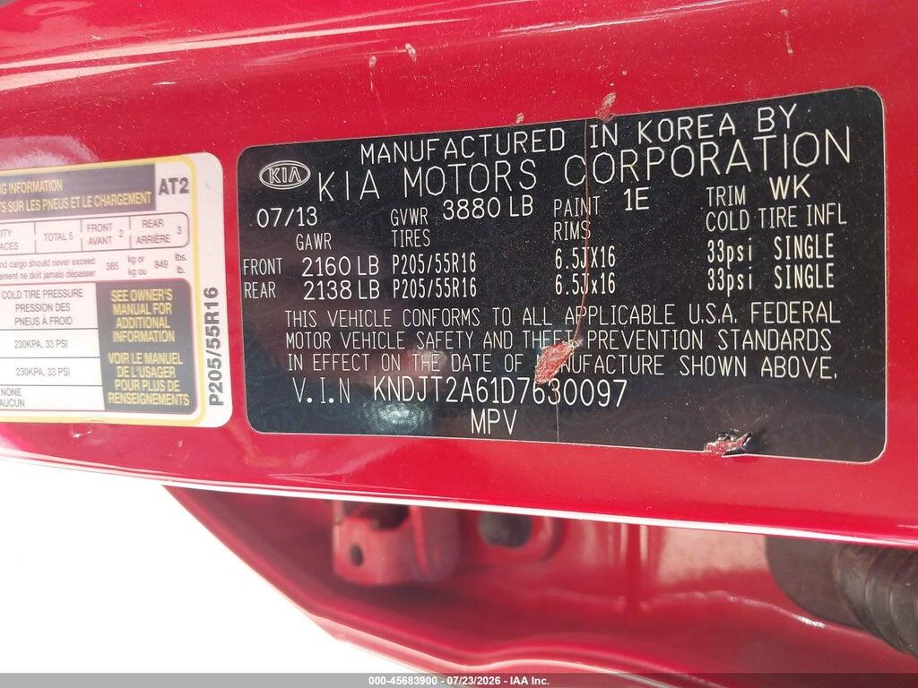 KNDJT2A61D7630097 2013 KIA SOUL photo no. 9
