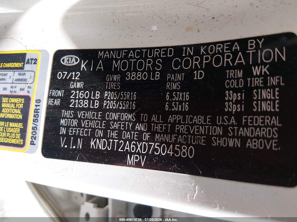 KNDJT2A6XD7504580 2013 KIA SOUL photo no. 9