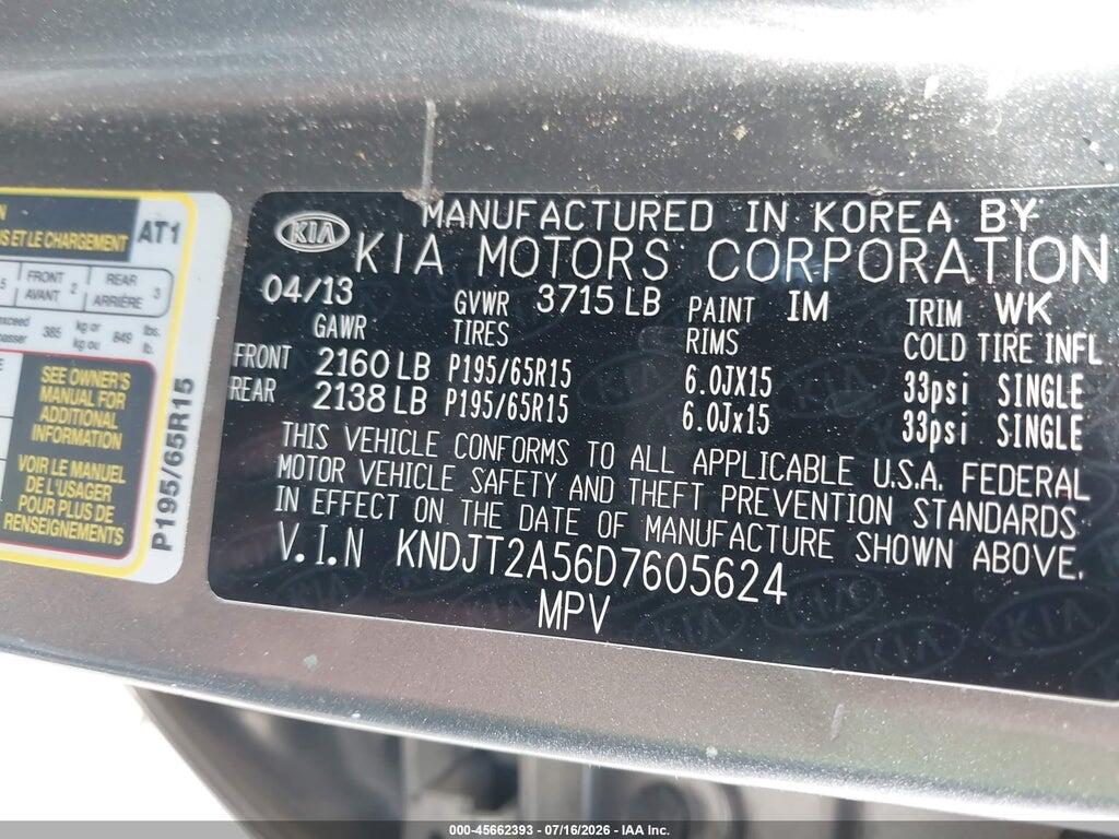 KNDJT2A56D7605624 2013 KIA SOUL photo no. 9