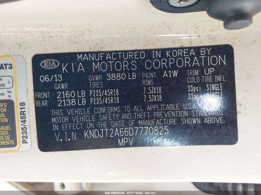KNDJT2A66D7770825 2013 KIA SOUL photo no. 9
