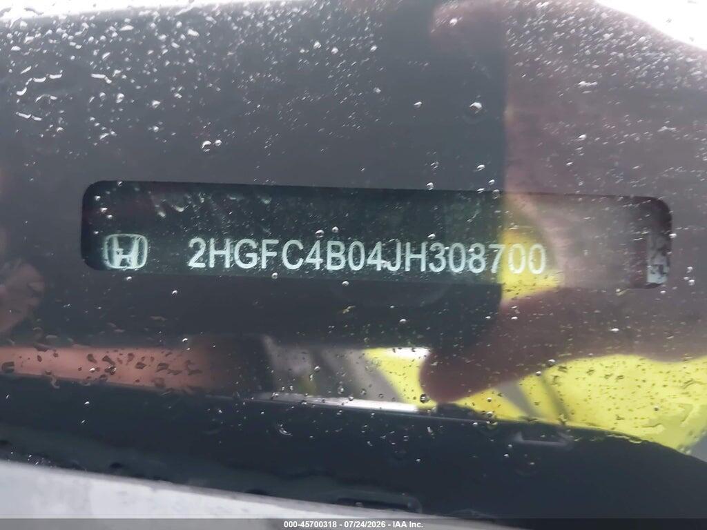 2HGFC4B04JH308700 2018 HONDA CIVIC photo no. 9