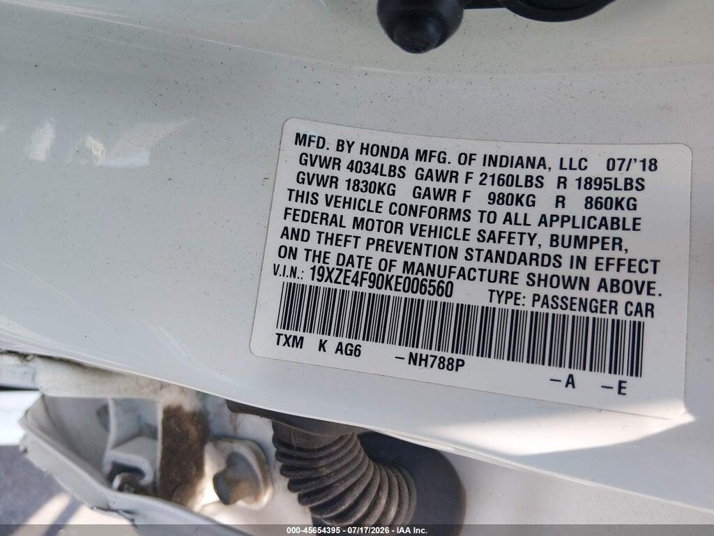 19XZE4F90KE006560 2019 HONDA INSIGHT photo no. 9