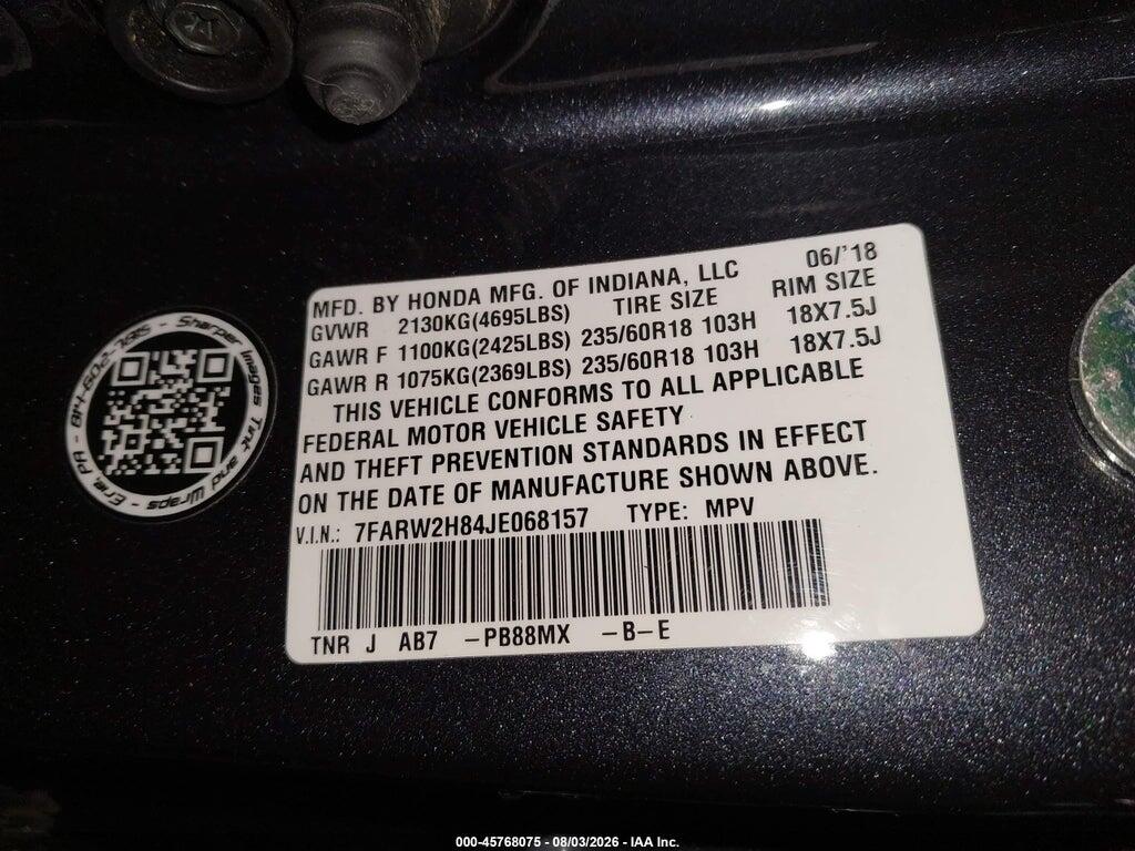 7FARW2H84JE068157 2018 HONDA CR-V photo no. 9