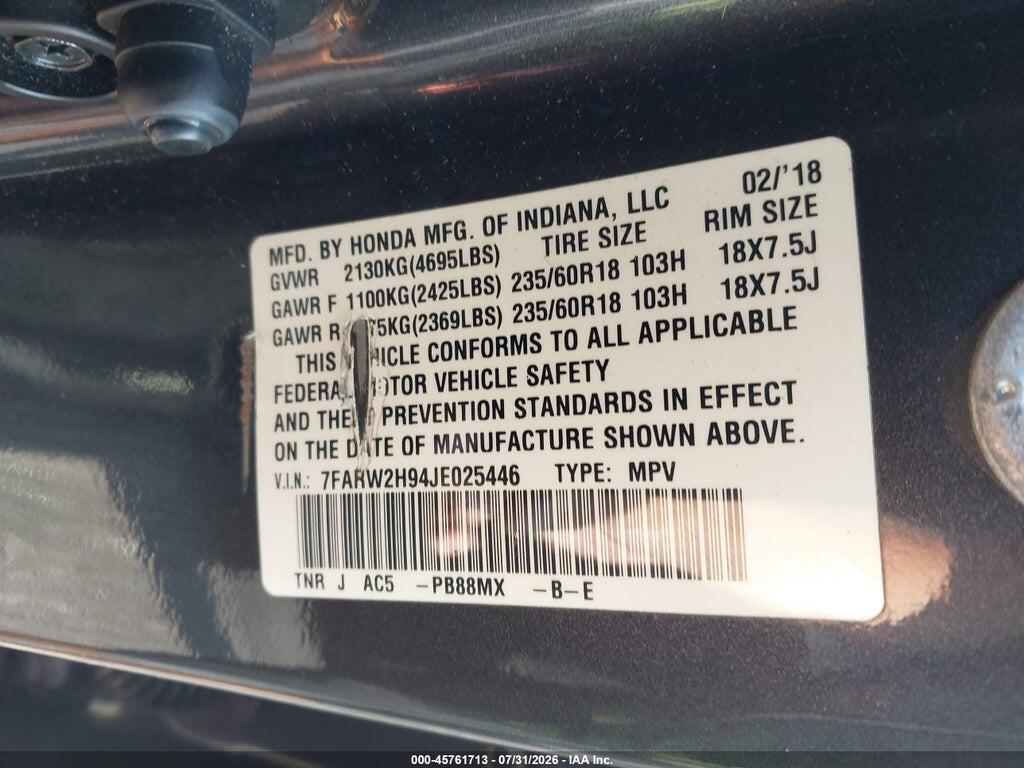 7FARW2H94JE025446 2018 HONDA CR-V photo no. 9