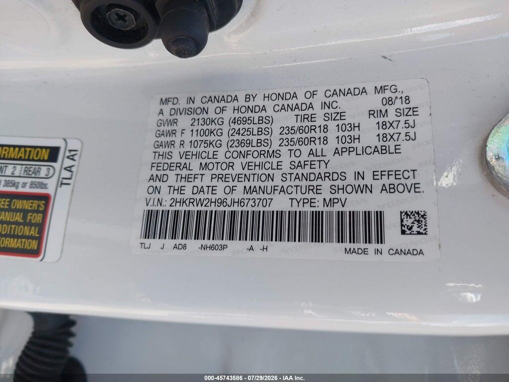 2HKRW2H96JH673707 2018 HONDA CR-V photo no. 9