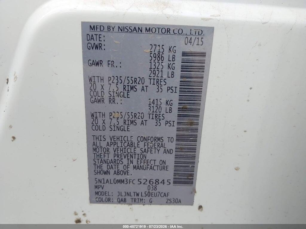 5N1AL0MM3FC526845 2015 INFINITI QX60 photo no. 9