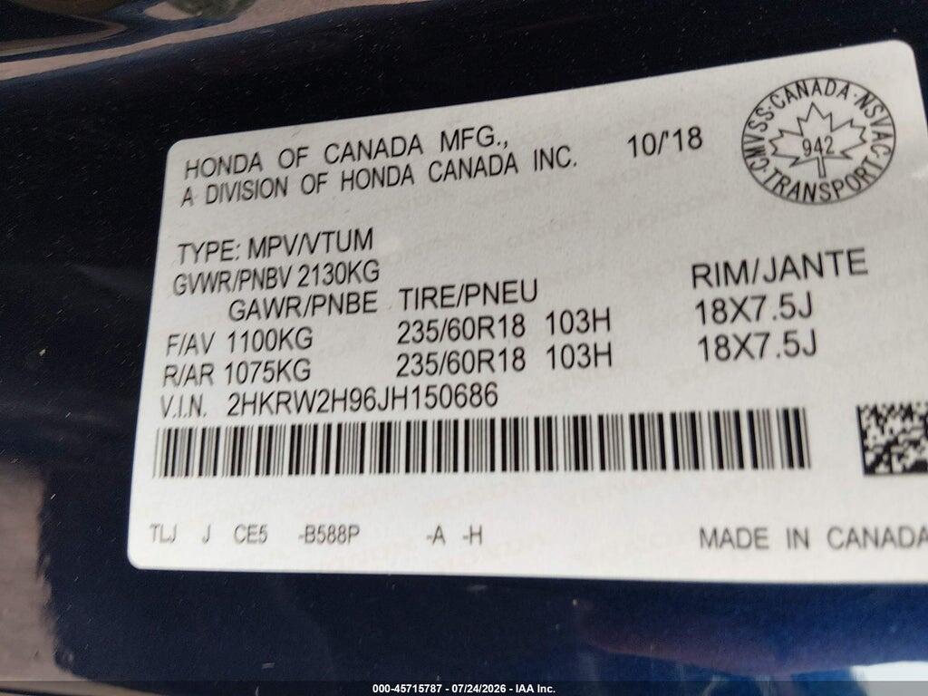 2HKRW2H96JH150686 2018 HONDA CR-V photo no. 9