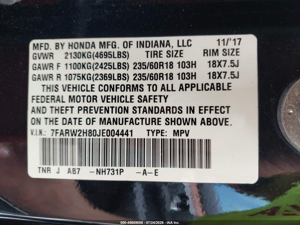 7FARW2H80JE004441 2018 HONDA CR-V photo no. 9
