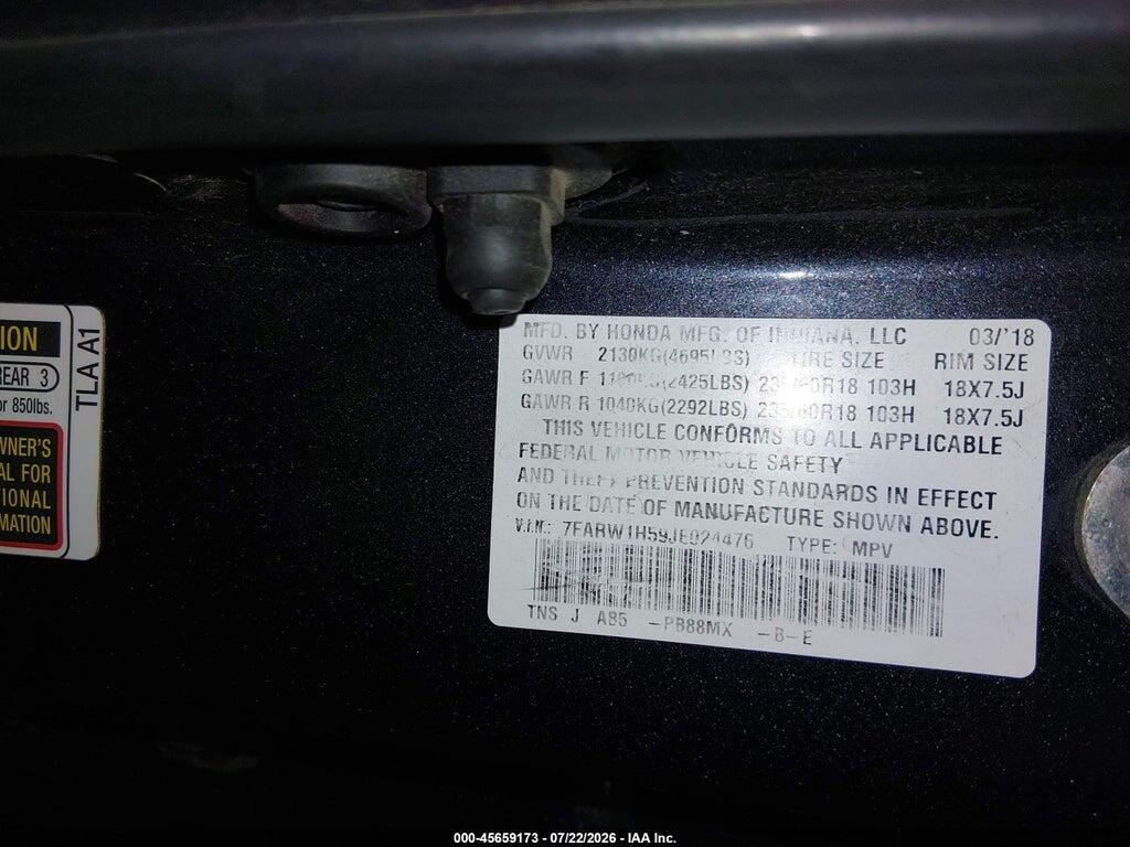 7FARW1H59JE024476 2018 HONDA CR-V photo no. 9