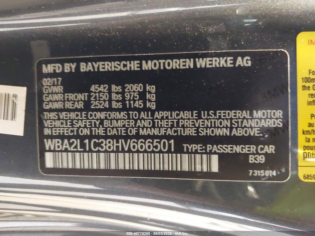 WBA2L1C38HV666501 2017 BMW M240I photo no. 9