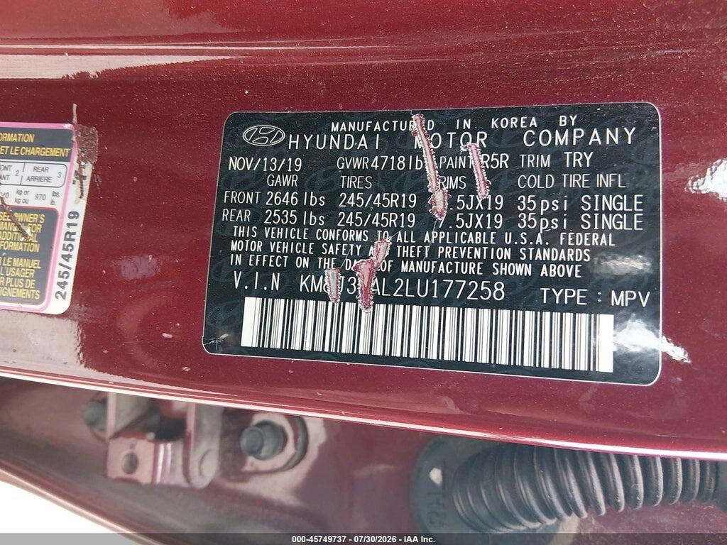 KM8J33AL2LU177258 2020 HYUNDAI TUCSON photo no. 9
