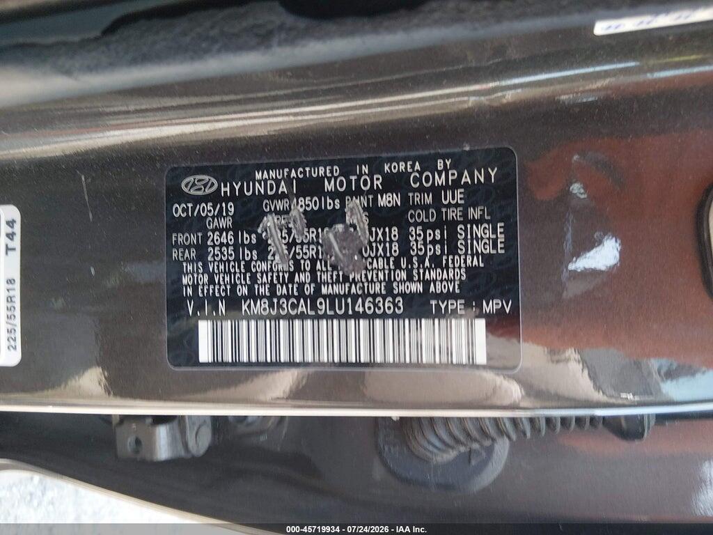 KM8J3CAL9LU146363 2020 HYUNDAI TUCSON photo no. 9