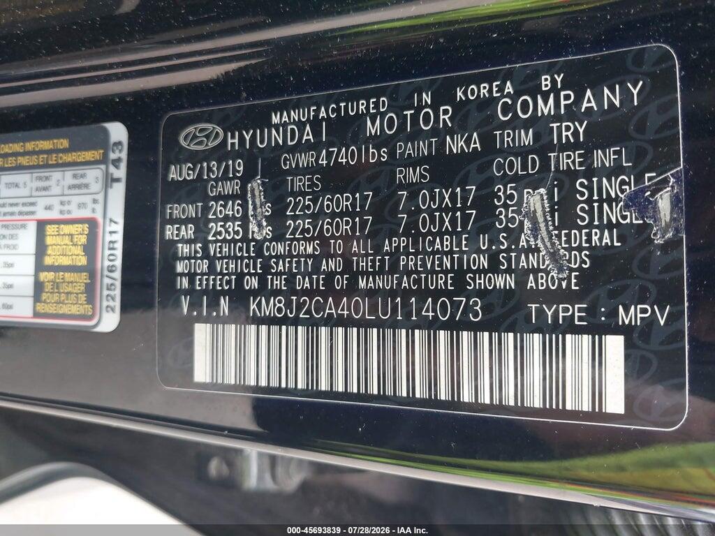 KM8J2CA40LU114073 2020 HYUNDAI TUCSON photo no. 9