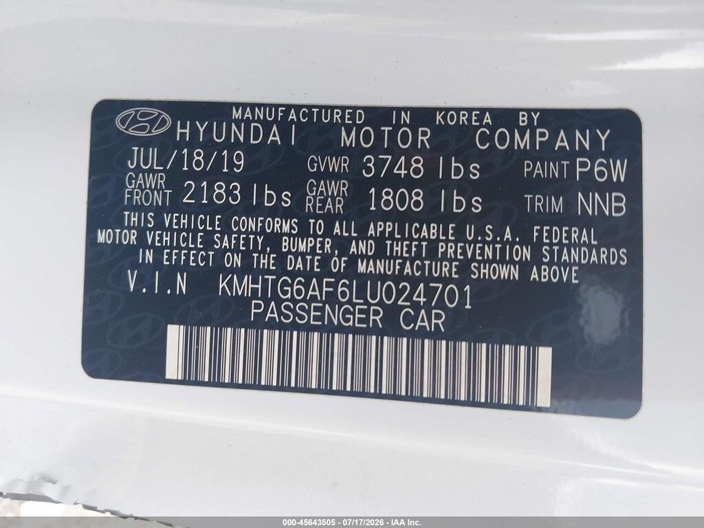 KMHTG6AF6LU024701 2020 HYUNDAI VELOSTER photo no. 9