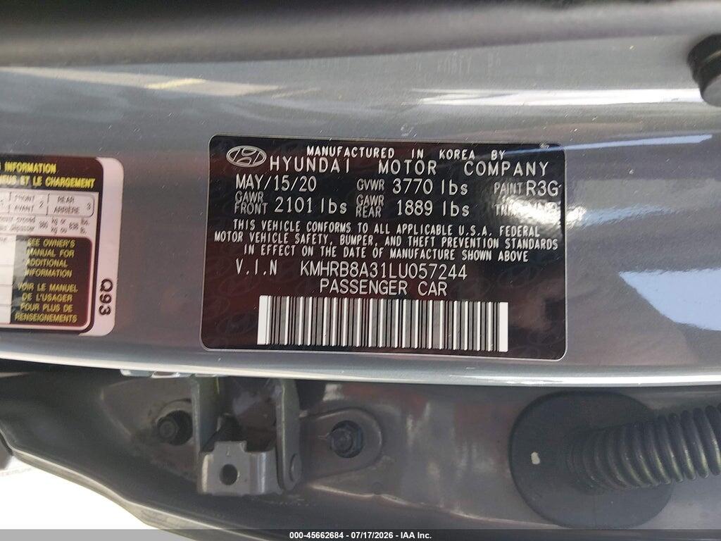 KMHRB8A31LU057244 2020 HYUNDAI VENUE photo no. 9