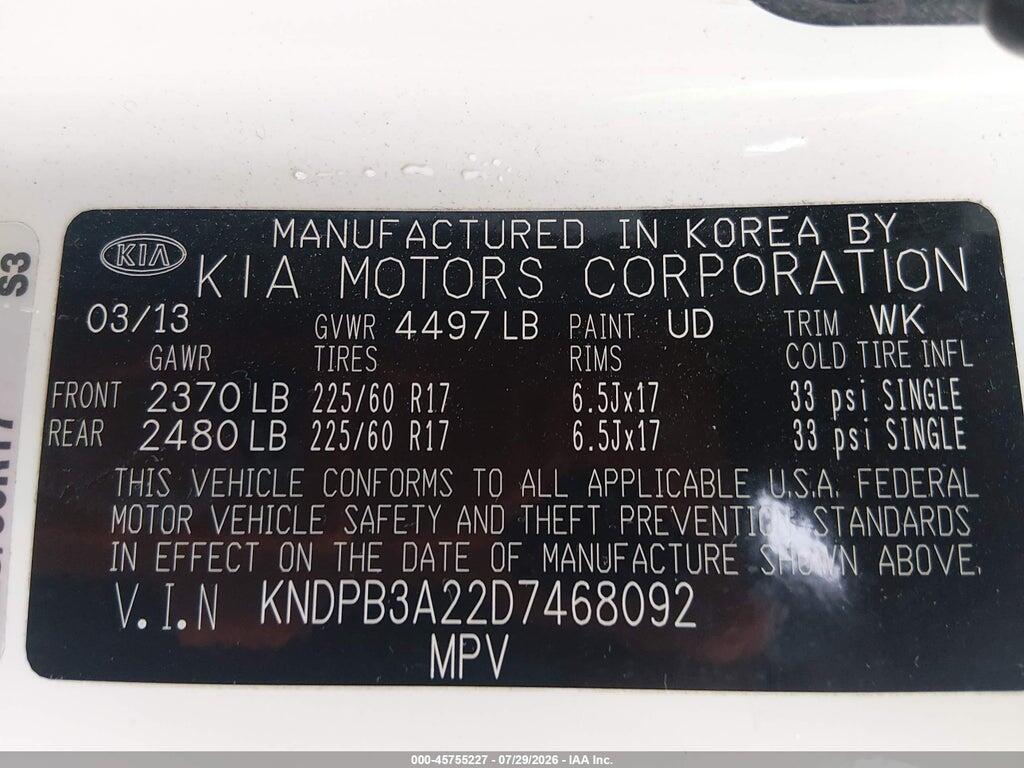 KNDPB3A22D7468092 2013 KIA SPORTAGE photo no. 9