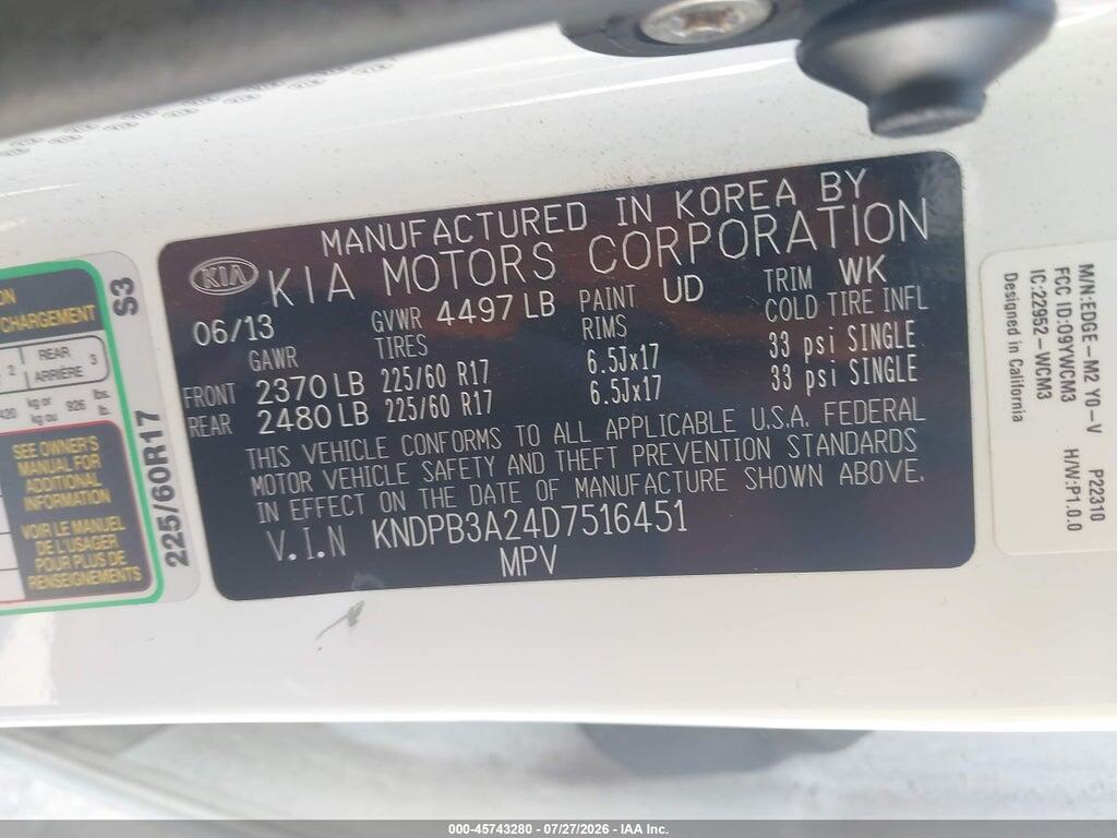 KNDPB3A24D7516451 2013 KIA SPORTAGE photo no. 9