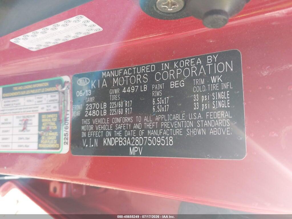 KNDPB3A28D7509518 2013 KIA SPORTAGE photo no. 9