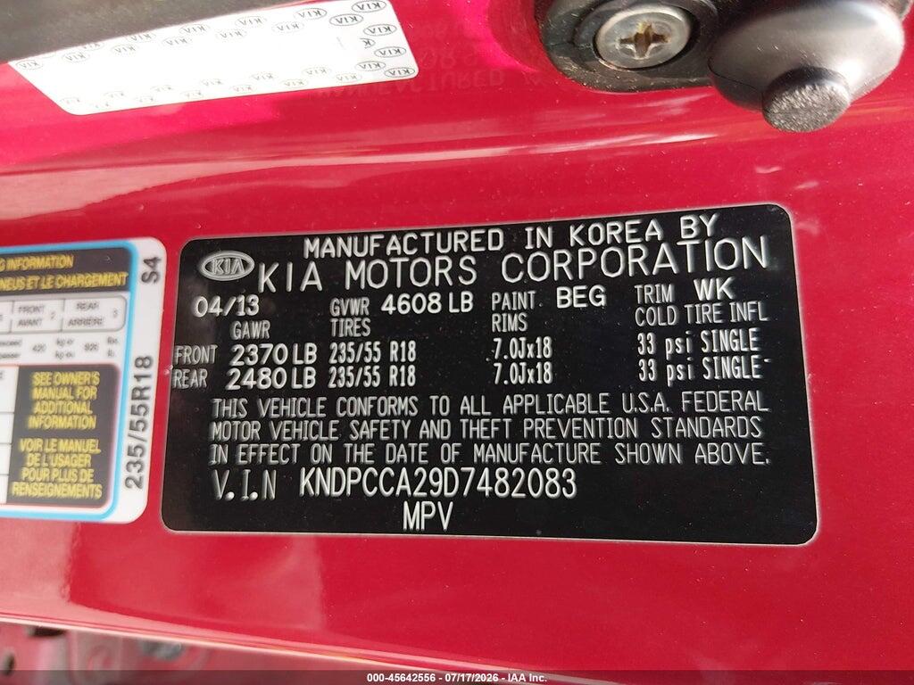 KNDPCCA29D7482083 2013 KIA SPORTAGE photo no. 9