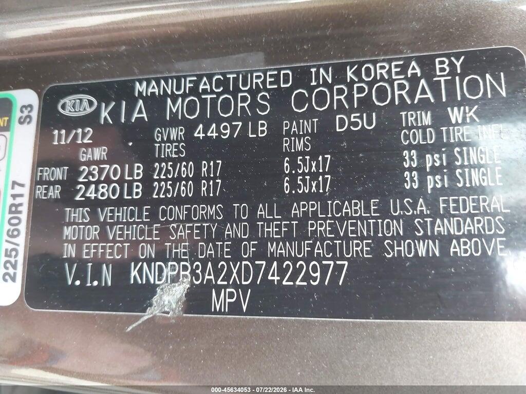 KNDPB3A2XD7422977 2013 KIA SPORTAGE photo no. 9