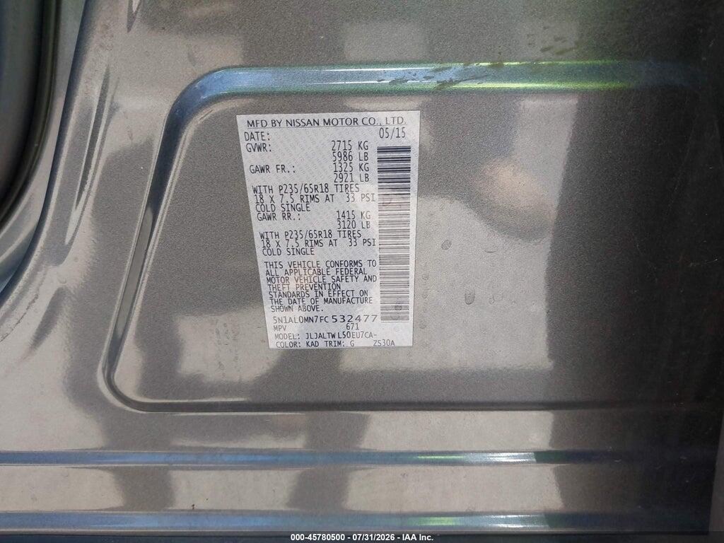 5N1AL0MN7FC532477 2015 INFINITI QX60 photo no. 9