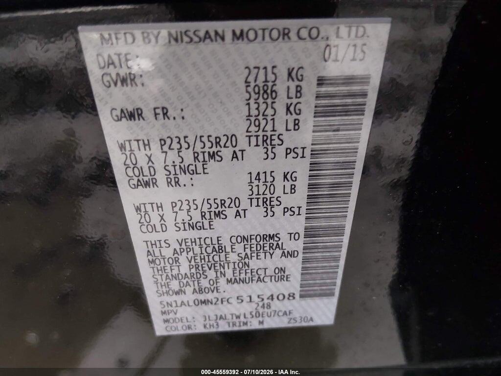 5N1AL0MN2FC515408 2015 INFINITI QX60 photo no. 9