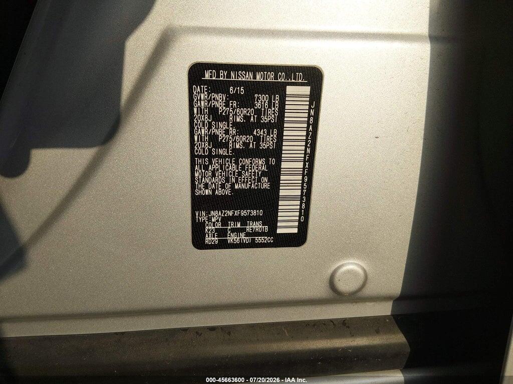 JN8AZ2NFXF9573810 2015 INFINITI QX80 photo no. 9