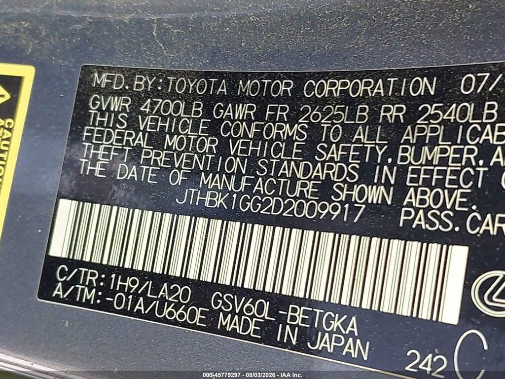 JTHBK1GG2D2009917 2013 LEXUS ES 350 photo no. 9