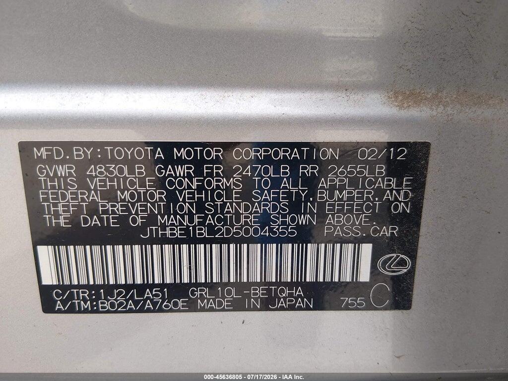 JTHBE1BL2D5004355 2013 LEXUS GS 350 photo no. 9