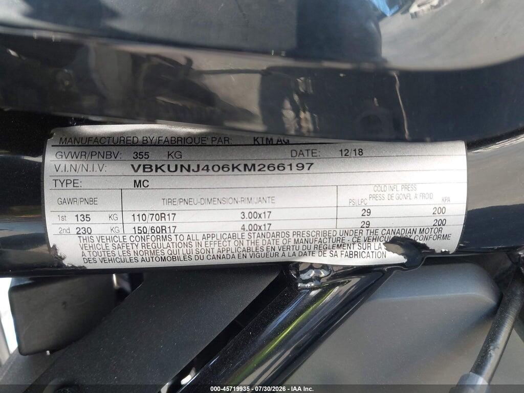 VBKUNJ406KM266197 2019 HUSQVARNA SVARTPILEN 401 photo no. 10