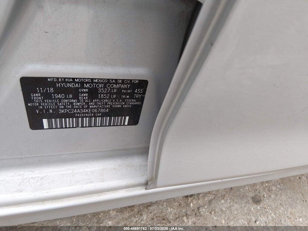 3KPC24A34KE067864 2019 HYUNDAI ACCENT photo no. 9