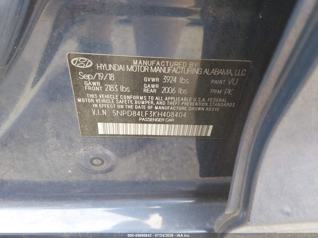 5NPD84LF3KH408404 2019 HYUNDAI ELANTRA photo no. 9