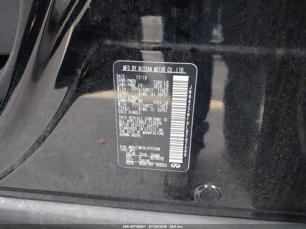 JN8AZ2NF8L9702588 2020 INFINITI QX80 photo no. 9