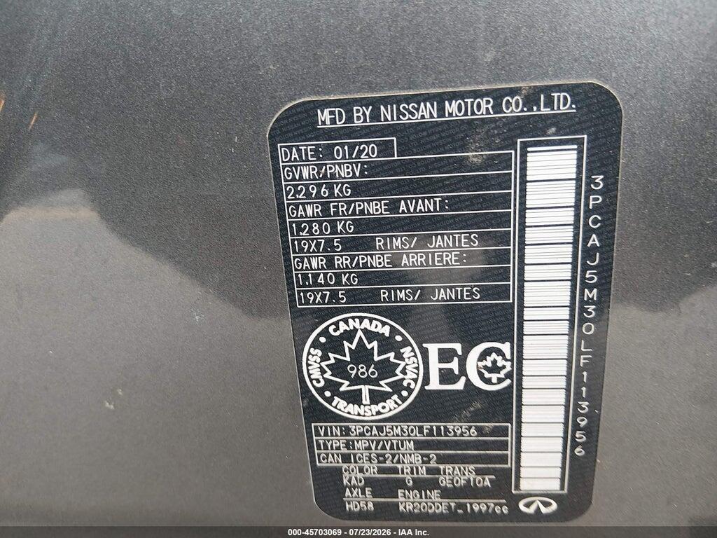 3PCAJ5M30LF113956 2020 INFINITI QX50 photo no. 9