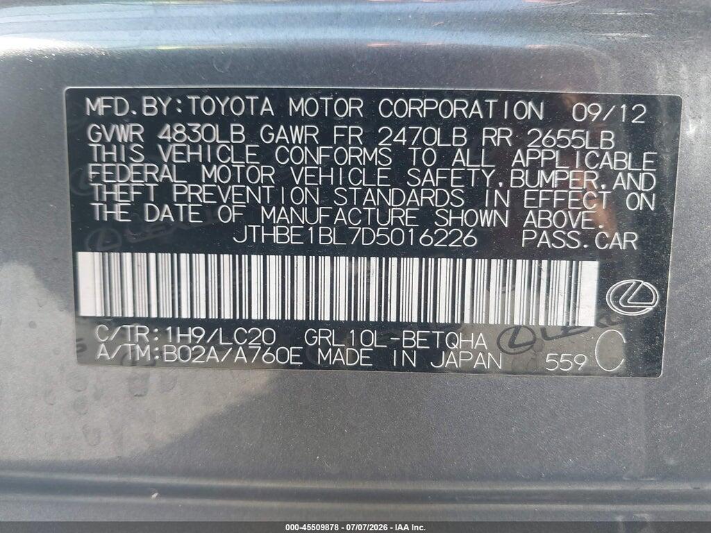 JTHBE1BL7D5016226 2013 LEXUS GS 350 photo no. 9