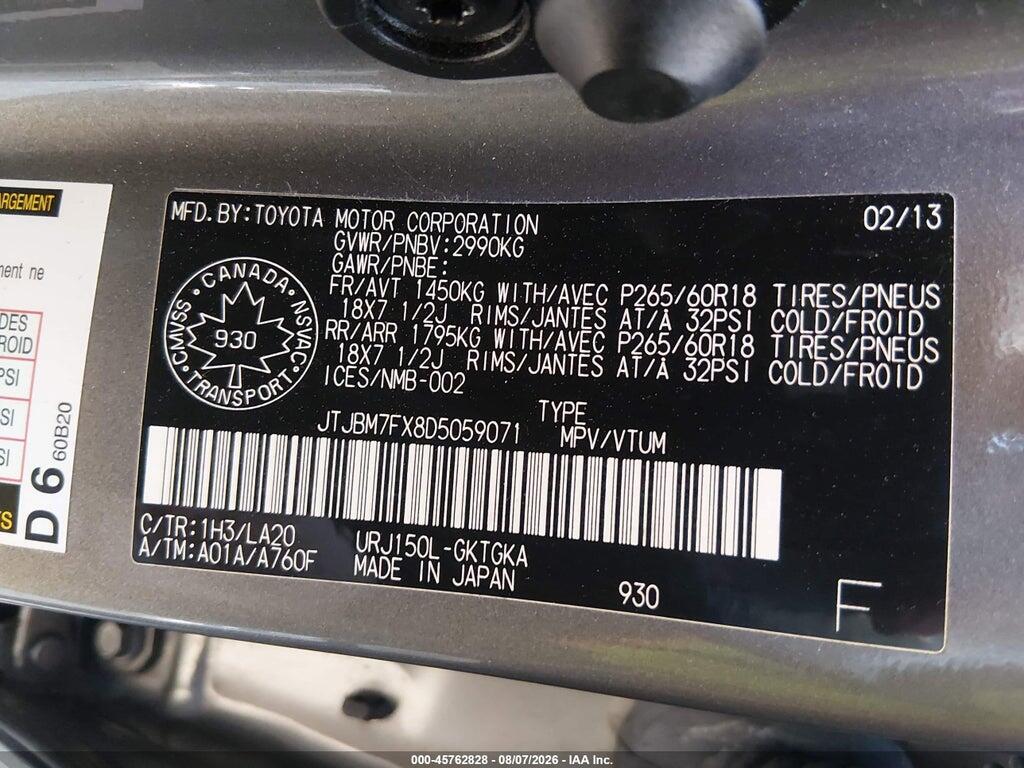 JTJBM7FX8D5059071 2013 LEXUS GX 460 photo no. 9