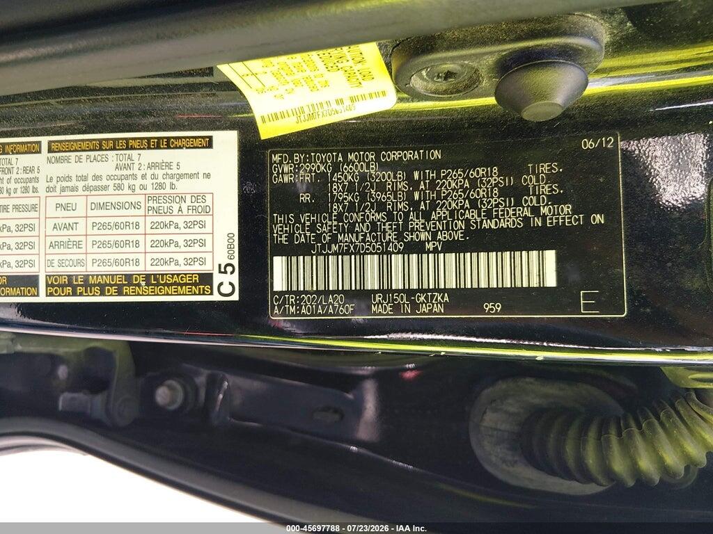 JTJJM7FX7D5051409 2013 LEXUS GX 460 photo no. 9