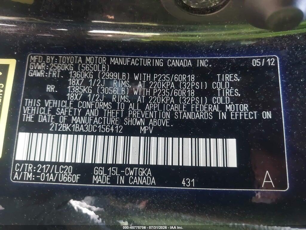 2T2BK1BA3DC156412 2013 LEXUS RX 350 photo no. 9