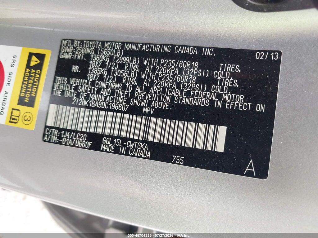 2T2BK1BA9DC196607 2013 LEXUS RX 350 photo no. 9