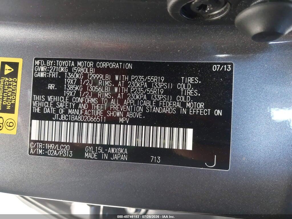 JTJBC1BA8D2066511 2013 LEXUS RX 450H photo no. 9