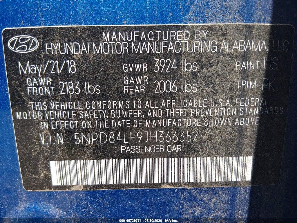 5NPD84LF9JH366352 2018 HYUNDAI ELANTRA photo no. 9