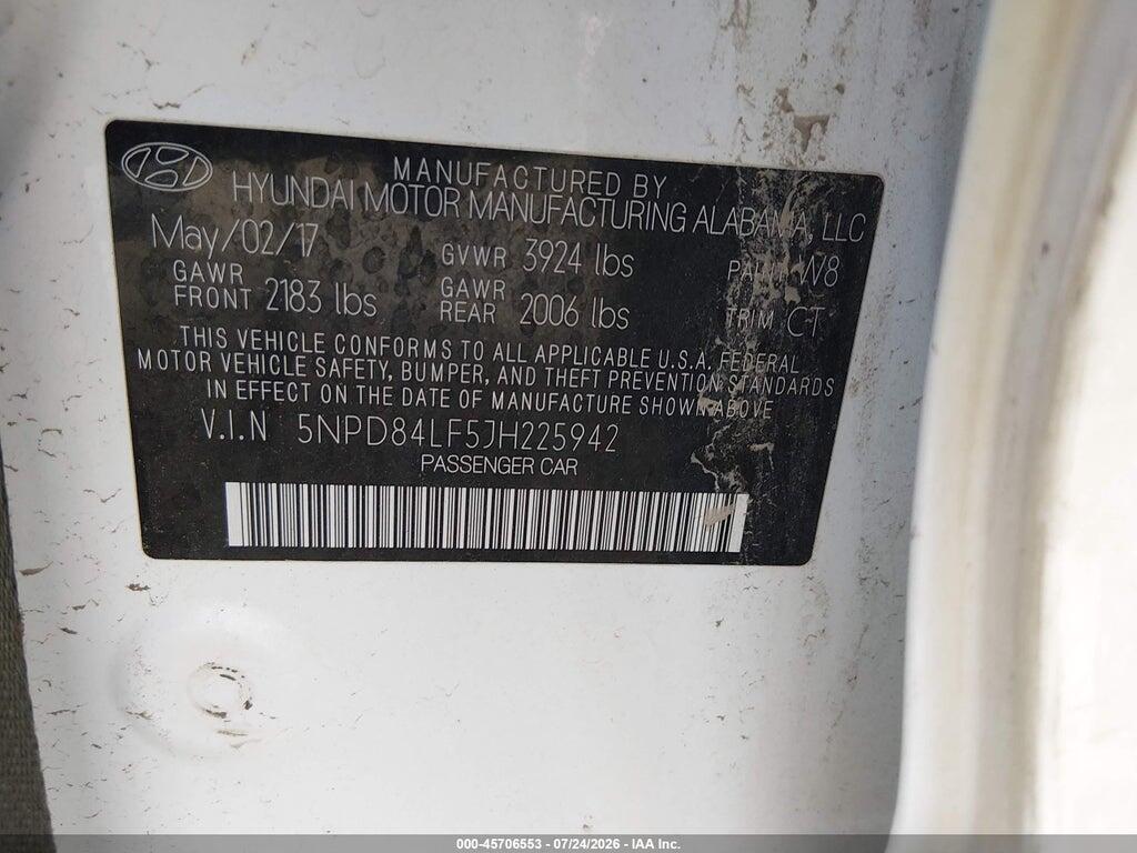 5NPD84LF5JH225942 2018 HYUNDAI ELANTRA photo no. 9