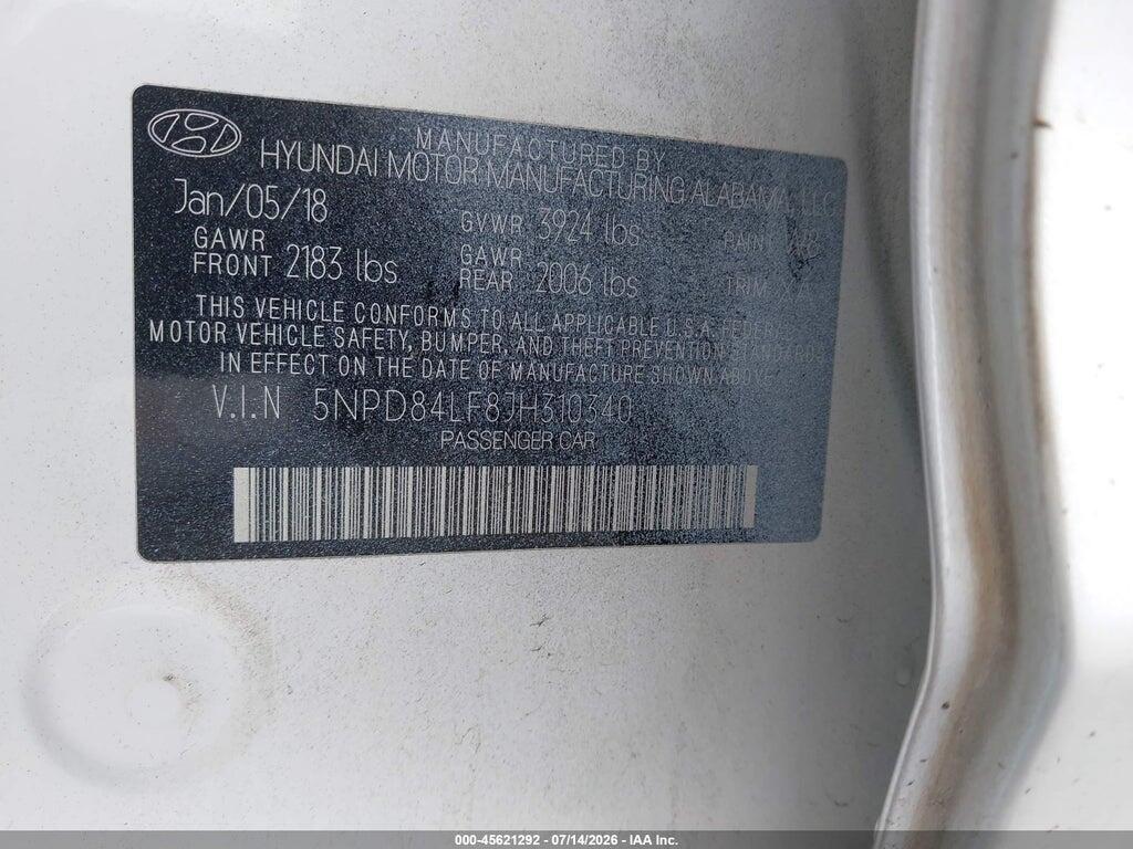 5NPD84LF8JH310340 2018 HYUNDAI ELANTRA photo no. 9