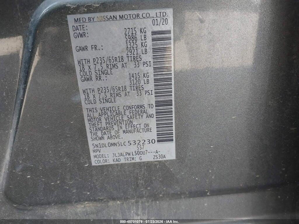 5N1DL0MN5LC532230 2020 INFINITI QX60 photo no. 9