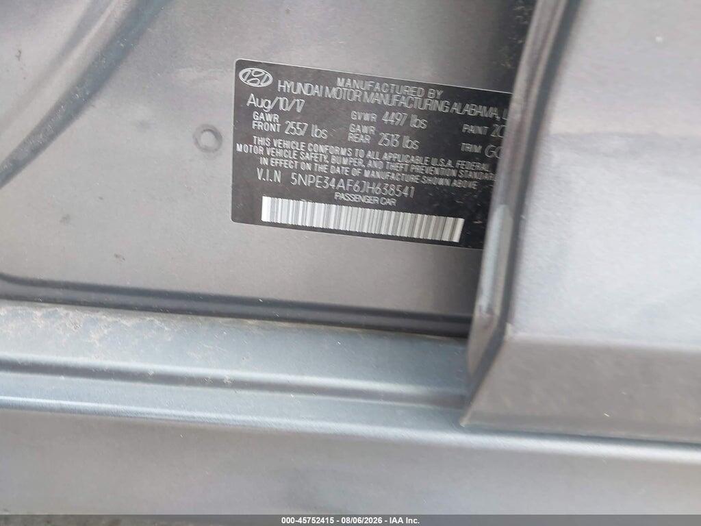 5NPE34AF6JH638541 2018 HYUNDAI SONATA photo no. 9