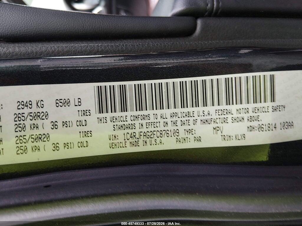 1C4RJFAG2FC876109 2015 JEEP GRAND CHEROKEE photo no. 9